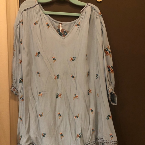 Free People Perfect Morning Mini Dress in sky - Picture 3 of 4